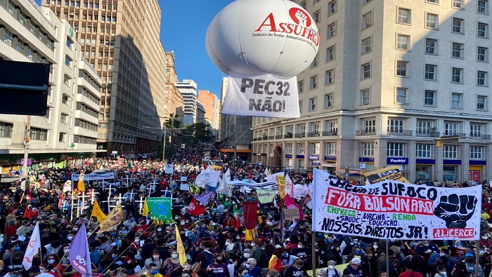 De acuerdo con los organizadores de la campaña Fuera Bolsonaro, hubo actos en 361 ciudades, de ellas 41 en otras naciones.