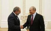 Pashinyan y Putin se reunieron con anterioridad en la capital rusa, Moscú, a inicios de abril pasado.