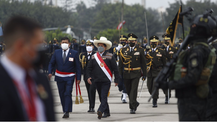 La gran parada militar se celebra esta vez en el marco del Bicentenario de la Independencia de Perú.