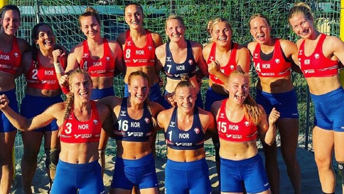 El equipo noruego de balonmano de playa fue multado por la Federación Europea ante el  