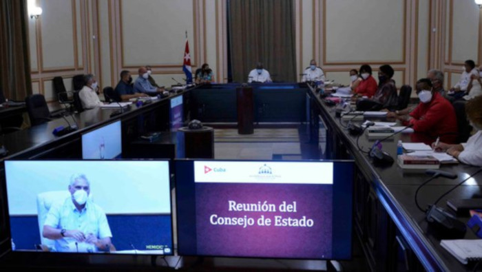 La sesión contó con la participación , mediante videoconferencia, del presidente de Cuba, Miguel Díaz-Canel.