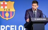 La salida de Messi del club fue anunciada el 5 de agosto en la cuenta del FC Barcelona en Twitter y a través de un comunicado. 