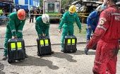La Unidad de Gestión del Riesgo de desastres de Bocayá movilizó a todos los rescatistas de la región para recabar los cuerpos de los mineros atrapados.