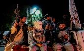 Combatientes talibanes celebran el fin de los enfrentamientos en la provincia de Panjshir.