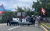 Los manifestantes reclaman que la condición de estadidad de Puerto Rico significaría la pérdida de la identidad boricua.
