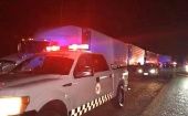 Los camiones que trasladaban a los migrantes fueron detenidos en un retén militar en la carretera Victoria-Monterrey, a seis horas de la frontera con EE.UU.