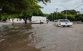 Inundaciones al norte del estado mexicano de Sinaloa causadas por las intensas precipitaciones del huracán Pamela.