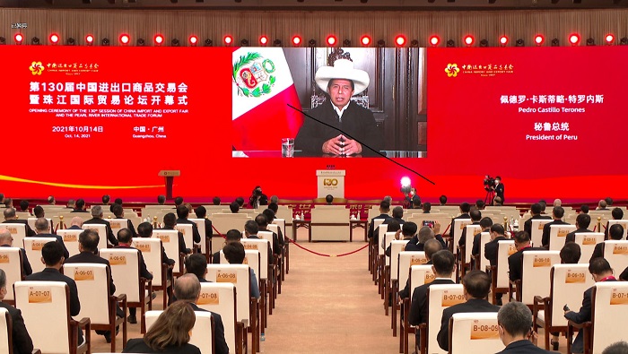 El jefe de Estado participó de forma virtual en la 130 edición de la Feria de Importación y Exportación de China.