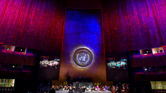 Guterres  lanzó un llamado para unirnos en torno a los valores de la Organización: paz, desarrollo, derechos humanos y oportunidades para todas las personas.