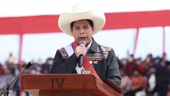 El presidente Pedro Castillo acusó a los partidos que promueven su destitución de desestabilizar el país.