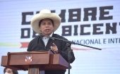 El presidente peruano, Pedro Castillo, en su intervención el VI Congreso Nacional de las Rondas Campesinas se comprometió a fortalecer la organización agraria.