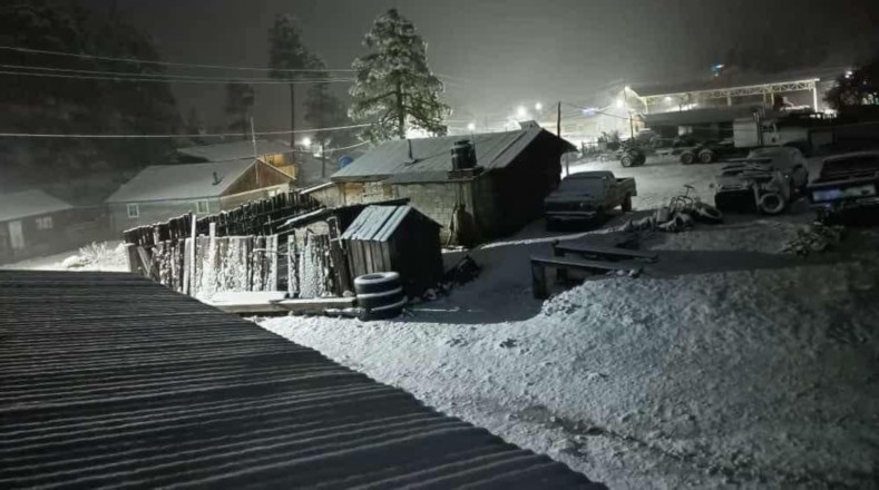 Usuarios de Twitter compartieron imágenes y videos de la primer nevada en dos municipios de Durango.