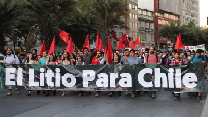Trabajadores chilenos nuevamente exigieron que el litio sea explotado en beneficio de todo el pueblo.