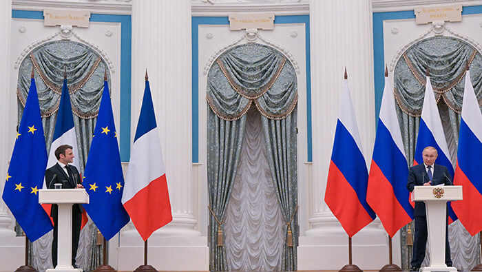 El líder francés abordó la crisis ucraniana en un encuentro con Putin en el Kremlin el pasado 7 de febrero.