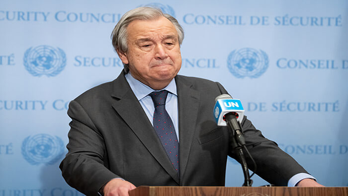 António Guterres instó a las partes a respetar el derecho internacional humanitario y derechos humanos en Ucrania.