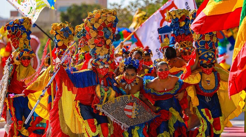 Celebran Carnaval de Barranquilla 2022 en Colombia