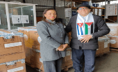 El donativo farmacológico fue recibido por el embajador de Cuba en Argelia, Armando Vergara Bueno.