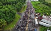 Los primeros 5.000 migrantes salieron sobre las 6.00 horas locales, luego que cientos de estos migrantes se manifestaron el domingo en Tapachula, en la previa de la marcha.