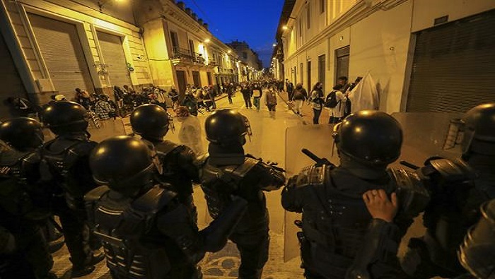 La Policía Nacional de Ecuador realizó un vasto despliegue de fuerzas para evitar nuevas protestas, en particular en la capital, Quito.