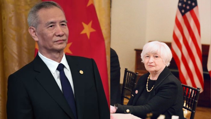 A solicitud de Estados Unidos, el viceprimer ministro chino, Liu He, y la secretaria del Tesoro estadounidense, Janet Yellen, conversaron sobre economía de manera constructiva.