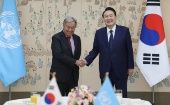 El encuentro realizado en Seúl se incluye dentro de la agenda de la gira del titular de la ONU por la región asiática.