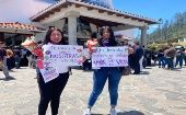 Colectivas feministas exigieron en la movilización ante la indignación y el dolor por el feminicidio de María Belén Bernal, Verdad Justicia y Reparación.