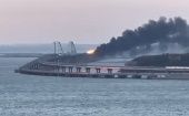 El incendio en el puente de Crimea fue causado por la explosión de un vehículo de carga, informó el Comité Antiterrorista Nacional de Rusia.