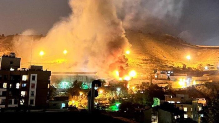 Incendio registrado en la cárcel de Evin, en el norte de Teherán, la capital de Irán, 15 de octubre de 2022.