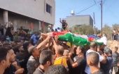Muestras de dolar durante el funeral de Mujahid Daoud, asesinado a tiros por las fuerzas de ocupación israelí en la ciudad de Salfit.