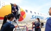 En el vuelo proveniente de Bogotá viajó el ministro del Transporte de Colombia, Guillermo Reyes, quien fue recibido por su homólogo Velásquez Araguayán y el embajador colombiano Benedetti.