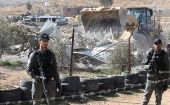  El ejército israelí demolió hoy estructuras en Masafer Yatta, en el sur de Cisjordania.