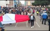 Las delegaciones de toda la región de Puno se concentran en la Plaza de Armas de Juliaca en el día número 26 de huelga indefinida.
