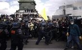 Se reportaron enfrentamientos entre los manifestantes y la Policía en la parisina Plaza de la Bastilla.