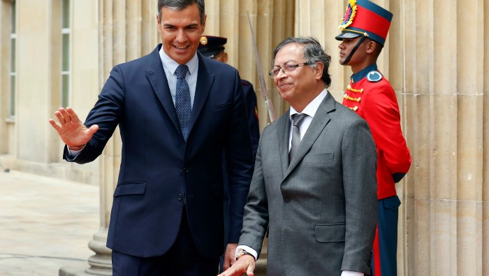 Esta será la segunda reunión de Petro y Sánchez como mandatarios, ya que el jefe del Gobierno español visitó Colombia en agosto de 2022.
