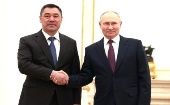 "Espero que intercambiemos puntos de vista sobre el desarrollo de la asociación y alianza estratégica Kirguistán-Rusia”, refirió por su parte Sadyr Japarov.
