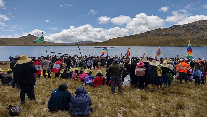 Los movilizados patentizaron que abrir las puertas a la actividad minera afectará estos cuerpos de agua y, con ello, a las comunidades de Cajamarca y otras regiones del norte peruano.