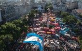 Se espera que la jornada de movilización en la capital argentina culmine con una masiva concentración en la Plaza de Mayo.