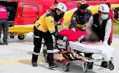 Al lugar del accidente acudieron paramédicos del Ministerio ecuatoriano de Salud Pública, así como ambulancias de los Bomberos de Quito y Quijos.