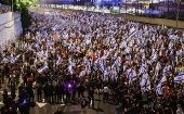 Alrededor de 180.000 personas se movilizaron en la vigésima séptima semana consecutiva de manifestaciones contra la reforma judicial en Israel.