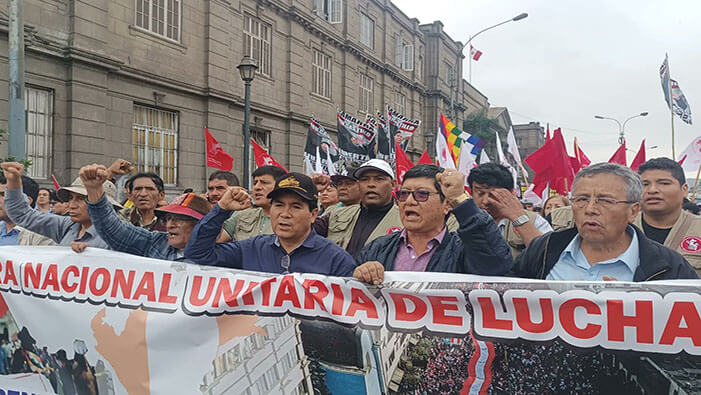 Dirigentes de la coordinadora nacional de lucha indicaron que mantendrán las protestas pacíficas hasta lograr la dimisión de Dina Boluarte.
