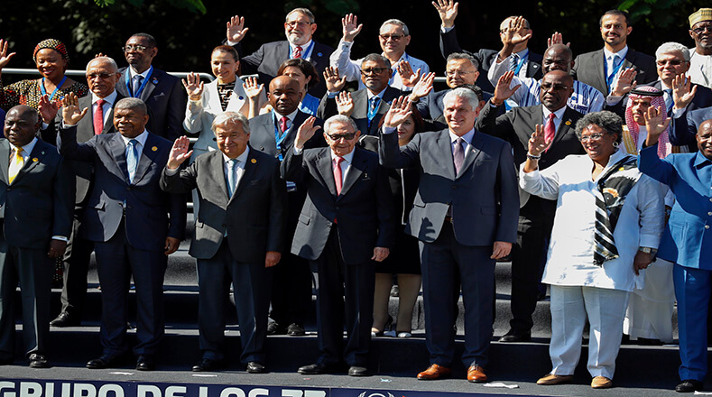 Líderes del G77 más China celebraron el primer día de la cumbre de la organización en La Habana.