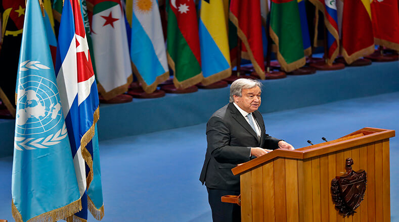 El secretario general de la ONU, fue uno de los líderes globales que participó en el primer día de la cumbre de la organización.