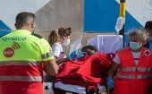 En Puerto Naos fueron asistidos por el personal sanitario de del Servicio de Urgencias Canario (SUC) y voluntarios de Cruz Roja. 