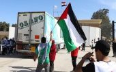 Vuelve a cerrar el paso de Rafah tras descargar los 20 camiones de ayuda humanitaria en Gaza.