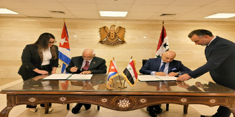 La rúbrica de estos acuerdos posibilitará la apropiación y el intercambio de experiencias entre los diplomáticos sirios y cubanos.