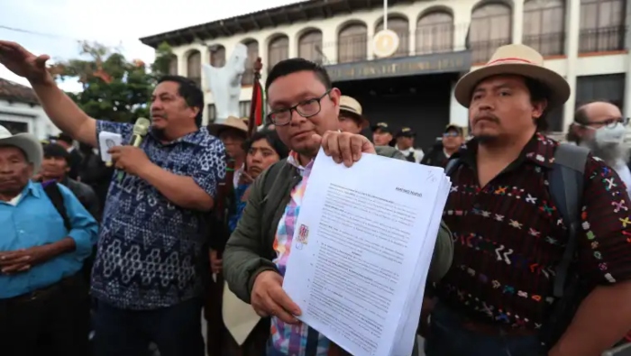 Las autoridades de las comunidades originarias llamaron a defender el derecho común del pueblo guatemalteco.