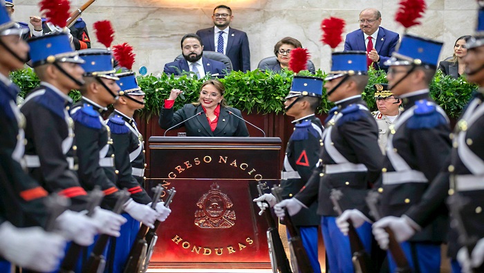 La presidenta Castro expuso varios de los logros de su Gobierno durante el último, como parte de las actividades en el hemiciclo. 