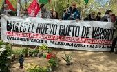 En el parque de Palestina en Madrid, España, se realizaron varias manifestaciones para pedir la libertad de Gaza.