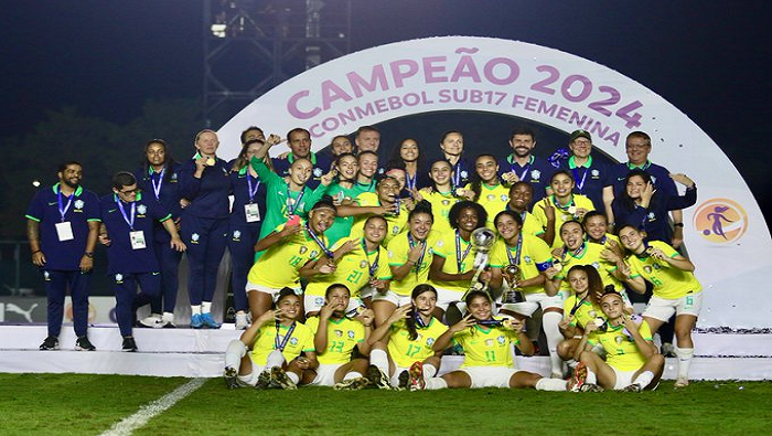 El equipo brasileño ganó el título de la Conmebol Sub17 Femenina 2024 al vencer 5-1 a Paraguay.