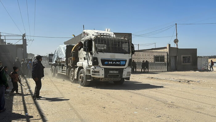 La Cogat señaló que los cargamentos serán transferidos a la Franja de Gaza tras una inspección por parte de militares israelíes.